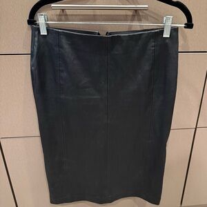 Genuine, leather Elegant Black Pencil Skirt